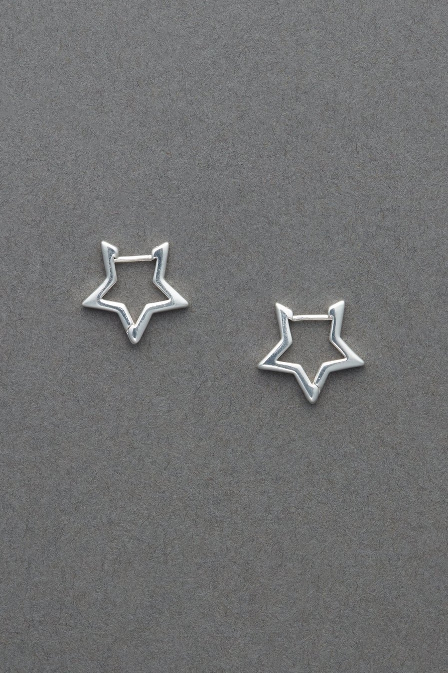 sterling silver star hoops